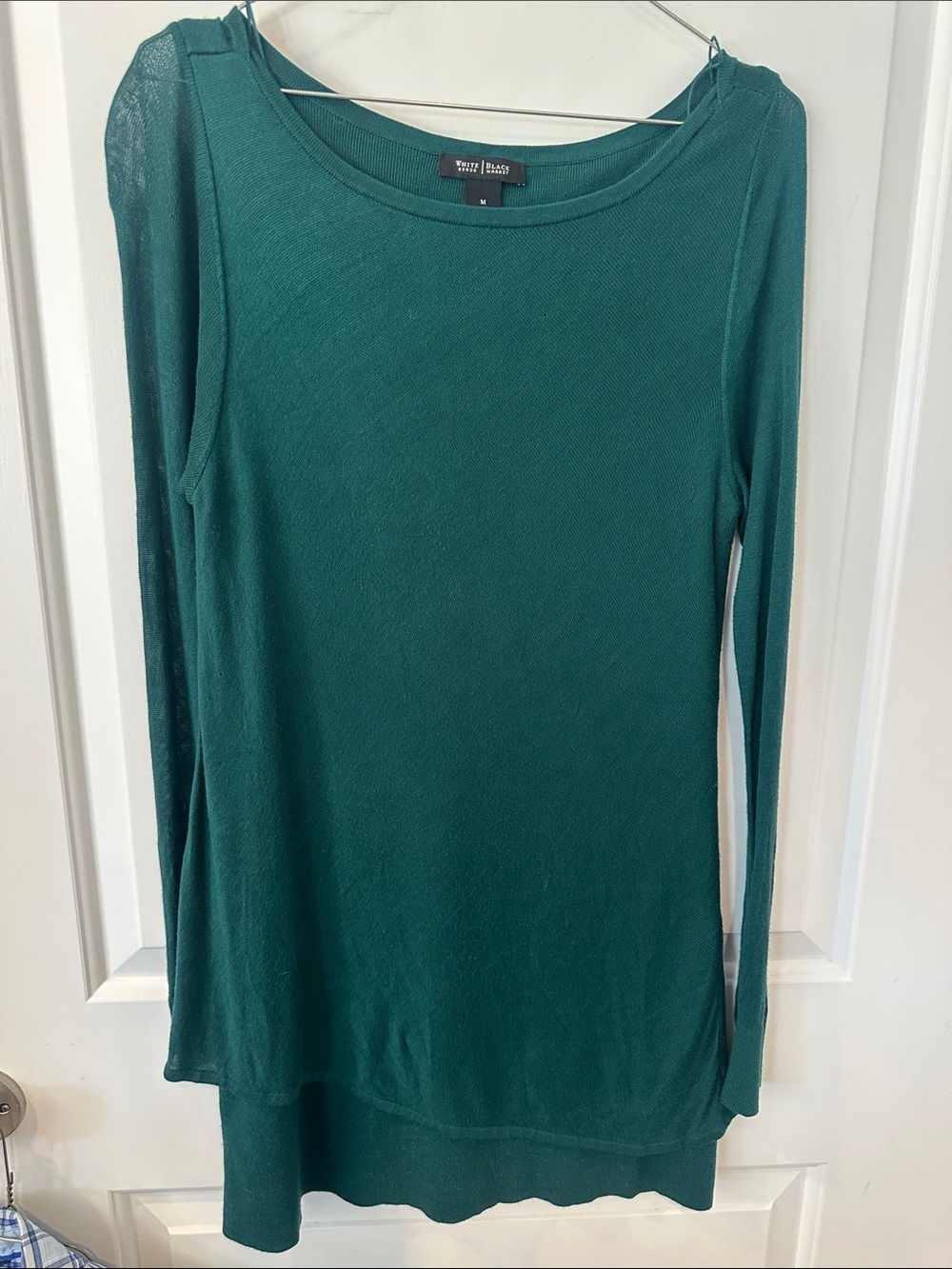 White House Black Market Teal Long-Sleeve Scoop Neck Tunic